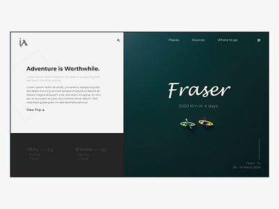 Adventure website hero section adobe adventure design designer figma minimal travel ui uiux ux webdesign