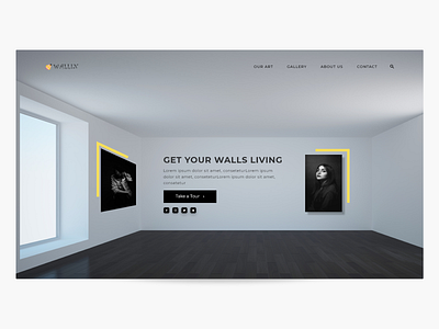 Wall art website hero section