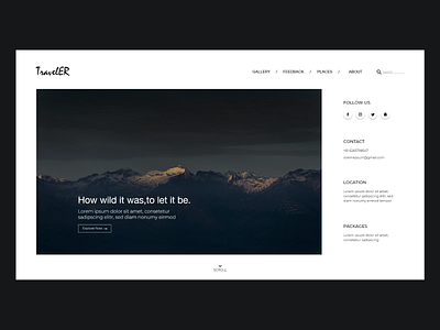 Travel website hero section adobe design designer typography ui uidesign uiux ux uxdesign webdesign website
