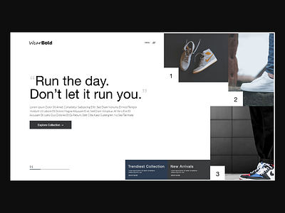 Footwear website hero section adobe design designer figma footwear typography ui uiux ux webdesign website