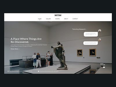 Museum website hero section adobe d design designer figma minimal musem typography ui uidesign uiux ux uxdesign webdesign website