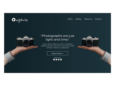 Photography website hero section adobe design designer figma photography typography ui uidesign uiux ux uxdesign