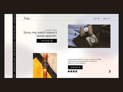 Watch website hero section adobe design designer figma typography ui uiux ux watch webdesign website