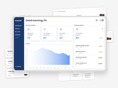 Coworki - Dashboard Design dashboard designinspiration product projectmanagement userexperience userinterfacedesign uxdesigner uxuidesign webapplication webdesign