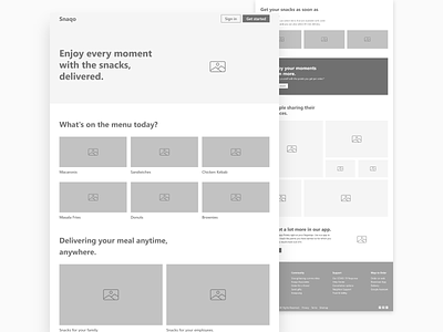 Snaqo - Enjoy every moments with Snacks designinspiration foodtech landingpage snacksdelivery userexperience userinterfacedesign uxdesigner uxuidesign webdesign wireframe