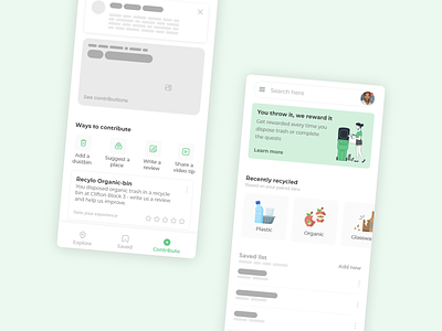 Recylo - Other Features appdesign cleaning contribute design environmentaldesign product productdesign recyclingapp saved sustainability ui userexperience userinterfacedesign ux uxdesigner