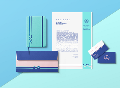 Stationery Design for Limavis brand design brandidentity branding brandingstrategy businesscard collateral colorful merchandise stationery typography vector