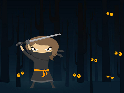 samurai girl illustration photoshop web