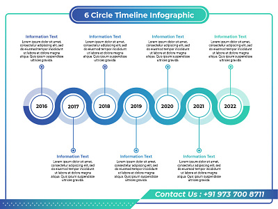 6 circle timeline infographic template business vector image artwork branding design marketing photoshop ppt website design