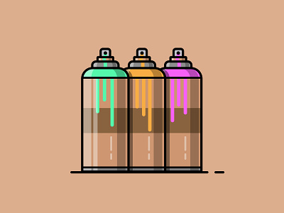 Spray cans design flat icon illustration minimal vector