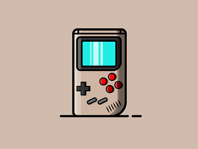 Game boy design flat icon illustration minimal vector