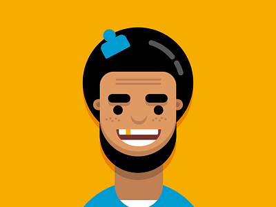 Afro boy illustration flat design