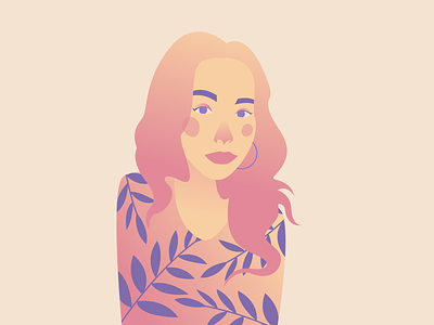 Self-portrait adobe illustrator design flat girl illustration illustrator minimal self portrait vector