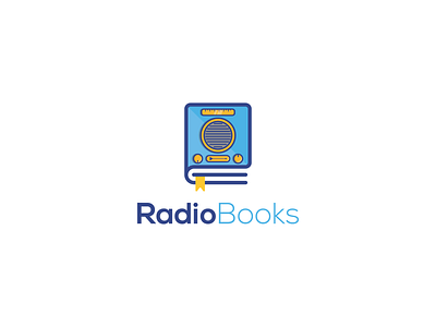 Radio Books art audio book books brand branding combination logo design designer graphic design illustration illustrator libery logo logo design logodesigns radio