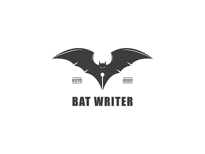 BAT WRITER animation art artist bat bat logo batwriter brand and identity branding combination logo design graphic design illustration logo logo design logos motion graphics pen pen logo vector writer