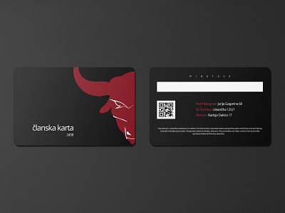 Minotaur Membership Card black clean design graphic design gym membership card
