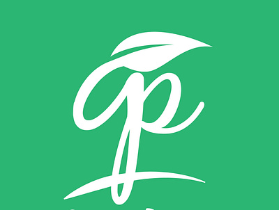 Combination of letters g and p with leaves branding design graphic design illustration letter logo logos letter vector