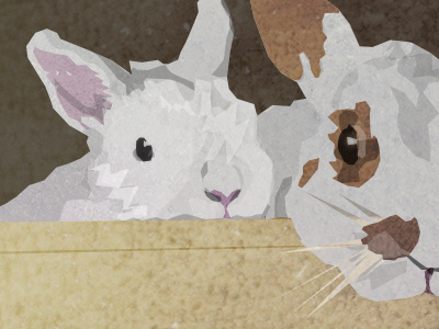 Rabbits collage digital illustration pet portrait rabbit watercolour