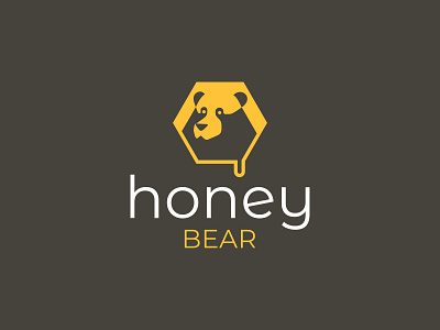 Honey Bear Logo animal logo bear brand branding honey honey bee label label packaging logo mark