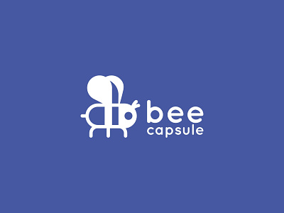 Bee Capsule Logo animal logo bee bee logo brand branding honey bee honeybee logo mark