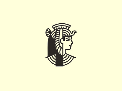 Cleopatra Logo Design beauty products brand branding cleopatra cosmetics egyptian graphic design illustration linear logo mark portrait queen