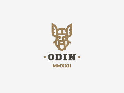 Odin Logo Design beard brand branding graphic design gym illustration linear logo mark masculine mythology odin portrait scandinavian security viking warrior