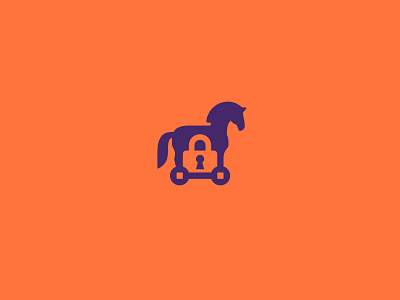 Trojan Horse - Lock Logo app branding graphic design icon illustration lock logo mark negative space security trojan horse ui vector