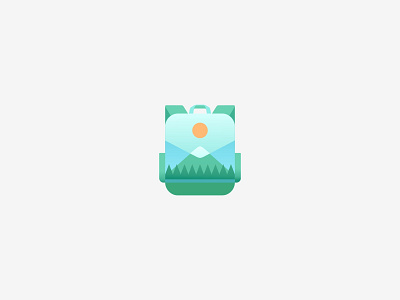 Landscape-Backpack Icon Design app backpack camping forest graphic design hiking icon illustration logo mountain national parks nature outdoors ui