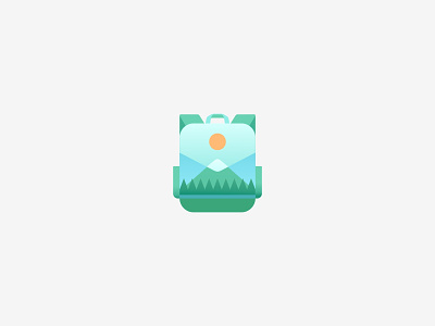 Landscape-Backpack Icon Design app backpack camping forest graphic design hiking icon illustration logo mountain national parks nature outdoors ui