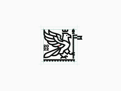 Guard Bird Logo bird brand branding crown eagle graphic design guard heraldic heraldry illustration lance linear logo mark raven tower