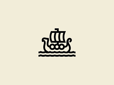 Linear Drakkar Logo adventure boat brand design linear logo nautical sailing ship scandinavia sea travel vikings
