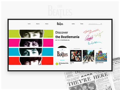 Discover the Beatles | Discography concept abbey road beatlemania british concept discography let it be music the beatles ui web web design yellow submarine