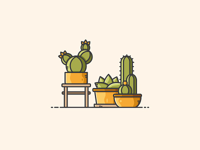 Cactus Scene cactus gardening icon illustration plant succulent vector vectorart