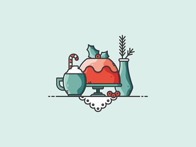 Christmas Scene christmas design festive food holiday icon illustration vector vectorart xmas