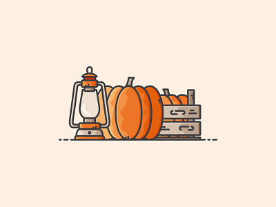 Pumpkin Scene autumn design icon illustration pumpkin vectober vector vectorart