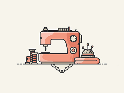 Sewing Scene icon illustration sewingmachine vector vectorart