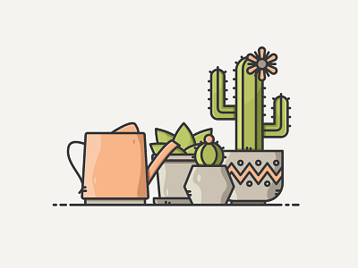 Succulent Scene cactus icon illustration plants succulent vector vectorart