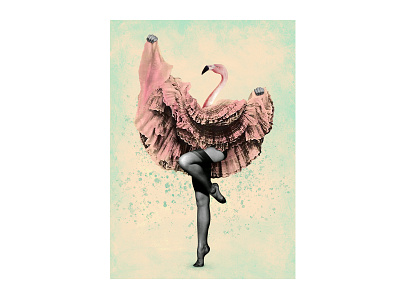 Flamingo collage