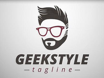 Geek Style Logo beard boy face freak geek glasses hair human man people social style