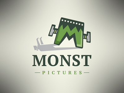 Media Monster Logo cinema creative logo film frankestein geek horror media monster movie music terror video