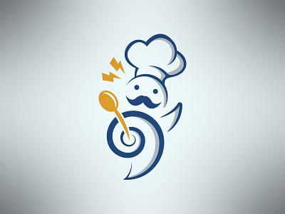 Creative Food Logo bistro chef cook cooking food geek idea kid mascot restaurant spoon