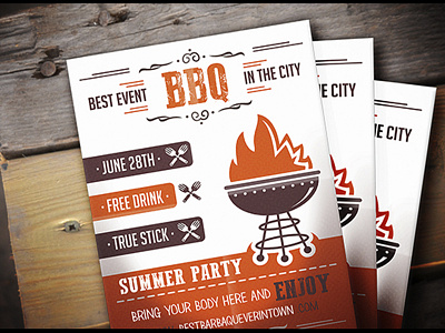 Bbq Flyer bbq fire flyer template food free friends grill meat meeting party restaurant summer