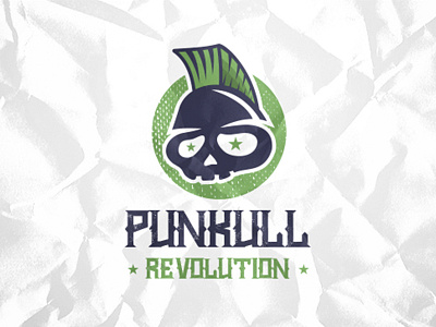 Punk Skull Logo bone mascot creative design studio geek face grunge metal punk revolution riot rock rock band video game