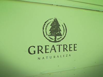 Grunge Tree Logo eco elegant farm farming forest green grow landscape nature rural sun tree
