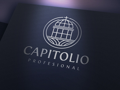 Capitol Logo build building church construction cross faith government crest insurance justice law firm line logo template real estate