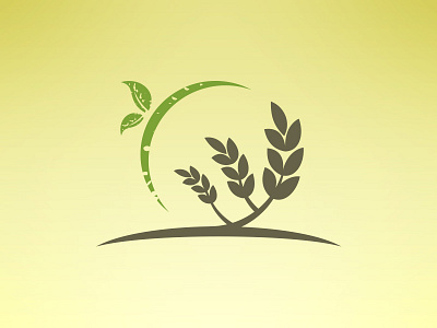 Eco Wheat Logo eco farm farming garden gardening grow logo template nature seeds sun tree wheat