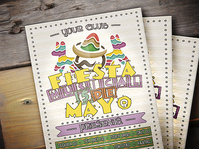 5 De Mayo Event Flyer children fest flyer template hat independence day kids day mexican mexican food mexico moustache party flyer pinata texas