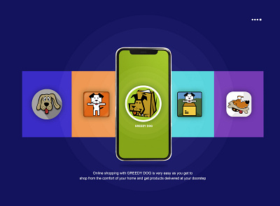 GREEDY DOG - app logo illustration