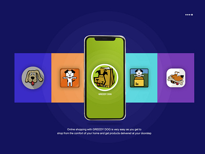 GREEDY DOG - app logo illustration