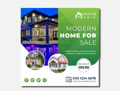 Real estate business social media post and square flyer template 3d animation branding graphic design loan logo motion graphics